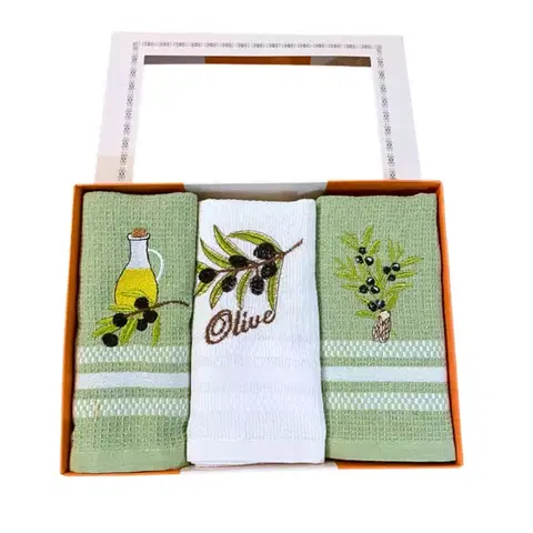 Utierky Utierky na riad vaflové Olive 40x60cm 3ks TiaHome