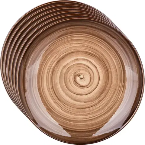 Taniere Banquet Súprava 6 plytkých tanierov Palas 27 cm, hnedá