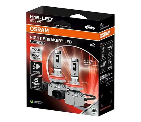 Žiarovky Sada 2 ks LED autožiaroviek NIGHT BREAKER SMART H16 PGJ19-3/4W/12V 6000K - Osram 64219DWNBSM-2HB