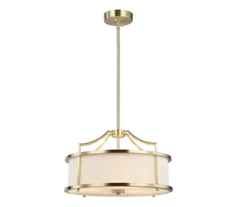 Svietidlá Open Design OR80889 - Luster na tyči STANZA 3xE27/15W/230V pr. 42 cm mosadz/biela OR80889
