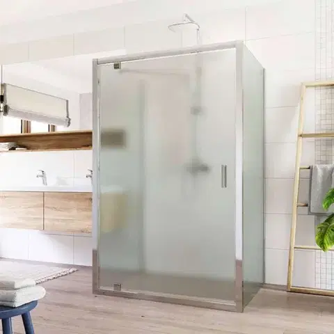 Sprchovacie kúty Mereo Sprchovací kút Lima, obdĺžnik do priestoru U, pivotový, 100x80x100 cm, chróm ALU, sklo Point CK87882K