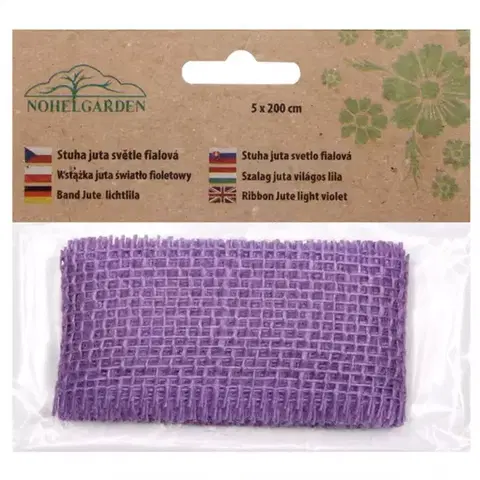 Bytové dekorácie Stuha Juta  svetlo fialová šírka 5cm; dĺžka 2m