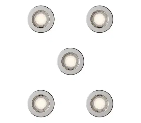 Svietidlá Philips - SADA 5 ks zapustených stropných svietidiel PERIDOT, 1x GU10/7W/230V, strieborná 872110303717600