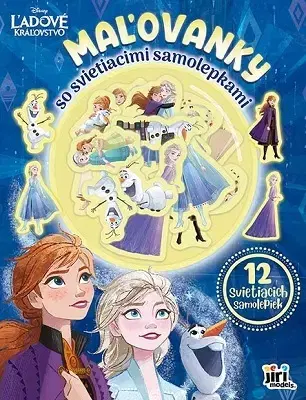 Nalepovačky, vystrihovačky, skladačky Maľovanky so svietiacimi samolepkami - Ľadové kráľovstvo