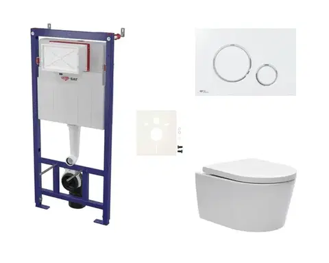 Záchody Cenově zvýhodněný závěsný WC set SAT do lehkých stěn / předstěnová montáž + WC SAT Brevis SIKOSSBR70K SIKOSSBR70K
