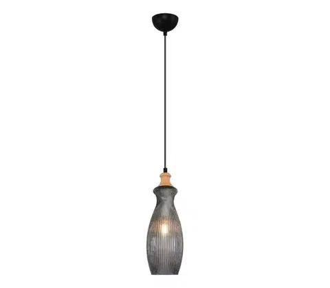 Svietidlá  Závesné svietidlo BOTTLE na lanku, 1xE14/4W/230V, dymové 701CHD1272