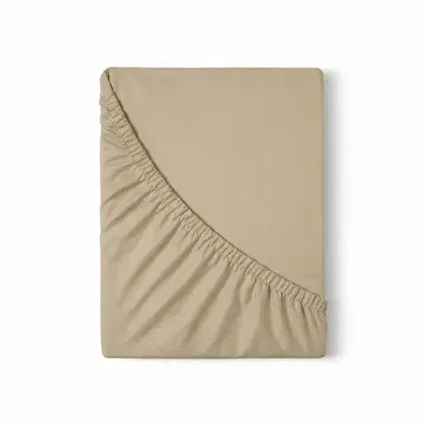 Plachty Kvalitex Saténové prestieradlo s gumou béžová, 100 x 200 cm