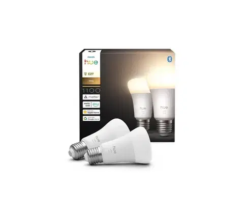 LED osvetlenie SADA 2x LED Stmievateľná žiarovka Philips Hue WHITE E27/9,5W/230V 2700K 8720169365797