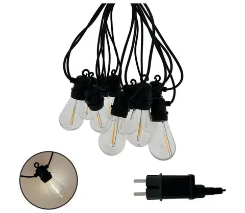 LED osvetlenie  LED vonkajšia dekoratívna reťaz 10xLED/0,36W/230V 8 m IP44 čierna 034 0001082