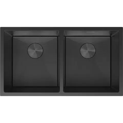 Kuchynské drezy MEXEN MEXEN - Binox oceľový drez 2-bowl 800 x 450 mm, čierna HC 6421802000-70HC