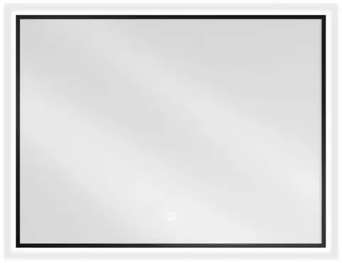 Kúpeľňové zrkadlá MEXEN - Erma zrkadlo s osvetlením 80 x 60, LED 6000K, čierny rám 9814-080-060-611-70
