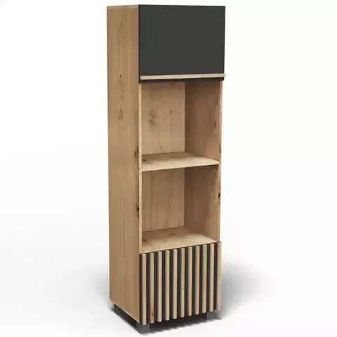 Kuchynské skrinky stojace Kuchynská skrinka Lucjan 60kpm2f2100 artisan/čierna