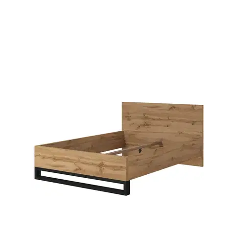 Manželské postele HELL S 30 manželská posteľ 140 cm, dub Wotan / čierna 
