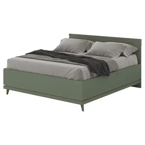 Dvojlôžkové postele Posteľ Scandi 32 180 Dubový Olej/Zelená