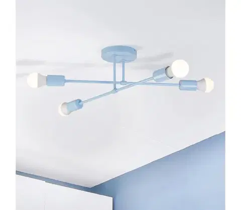 Svietidlá  Prisadený luster CAMBRIDGE 4xE27/15W/230V modrá W-2022/4 LBL