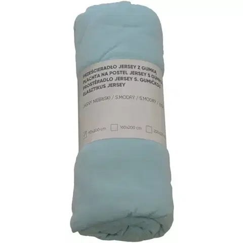 Bytový textil Prestieradlo jersey s gumkou modré 200x220