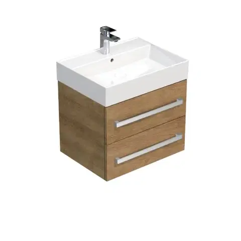 Kúpeľňový nábytok Kúpeľňová skrinka s umývadlom SAT Cube Way 60x47, 5x46 cm dub Hickory CUBE46602DHSAT CUBE46602DHSAT