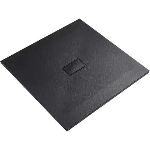 Vane CERANO - Sprchová vanička čtvercová FlexiCut - SMC/minerální kompozit - upravitelná - černá matná - 100x100x3  CER-666058