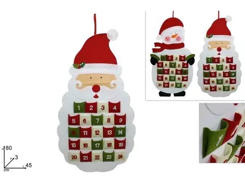 Vianočné dekorácie MAKRO - Kalendár adventný rôzne dekory