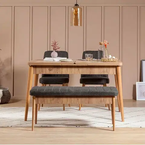 Jedálenské sety Jedálenský set s rozkladacím stolom a stoličkami (4 kusy) Vina 1053 - Anthracite, Atlantic