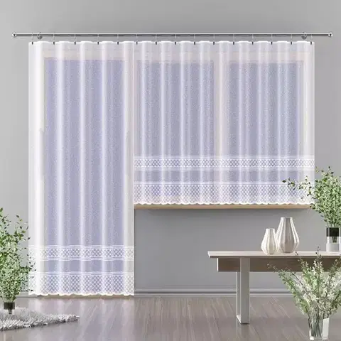 Doplnky na okná Žakarová záclona 628/D147 biely/250. Tovar na mieru