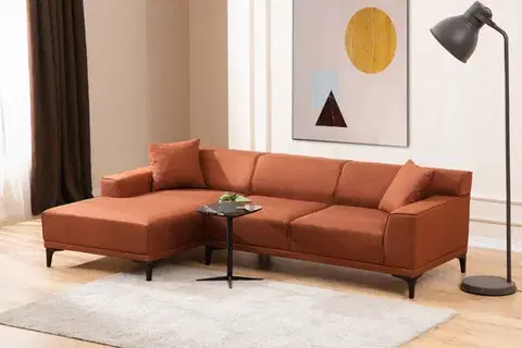 Sedacie súpravy Rohová sedacia súprava / Rohová pohovka Petra L Corner - Orange