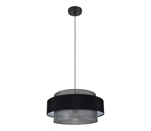 Svietidlá HEXE Luster na lanku CORSA 1xE27/60W/230V čierna/šedá 0542