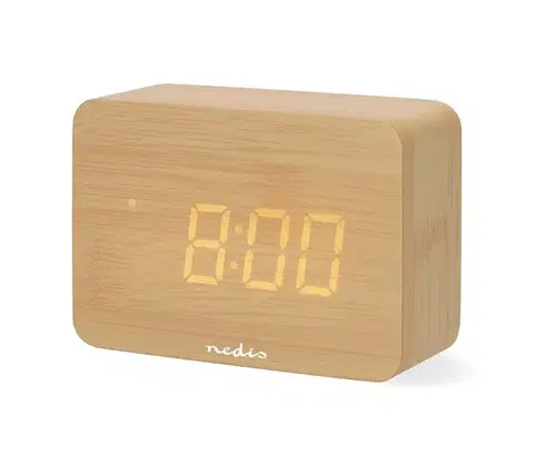 Predlžovacie káble  CLDK2008BN - Digitálny budík s LED displejom a teplomerom, 5 V / 3×AAA, drevený CLDK2008BN