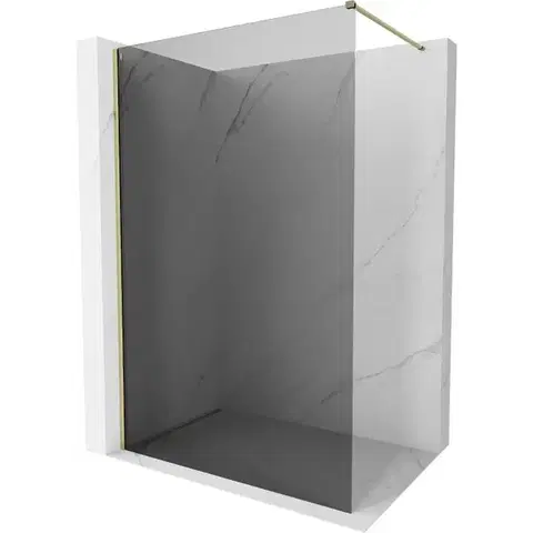 Sprchové dvere MEXEN/S - Kyoto-X Sprchová zástena WALK-IN 90 x 200, grafit 10 mm, zlato 800-090-101-50-40-X