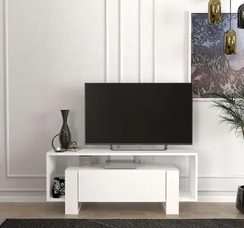 TV stolíky MARRY úzky TV stolík, biela