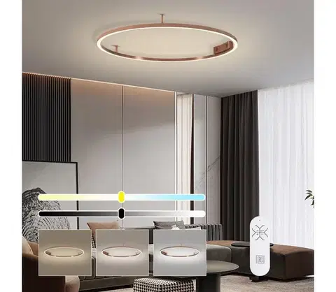 Svietidlá  NEO 07326-80C-LED Stmievateľné stropné svietidlo FINO LED/55W/230V 80 cm Tuya ružové zlato + diaľkové ovládanie 07326-80C