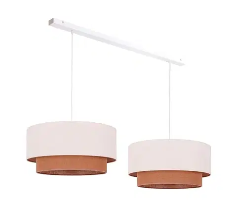 Svietidlá  - Luster na lanku BOHO 2xE27/15W/230V béžová/hnedá 89682