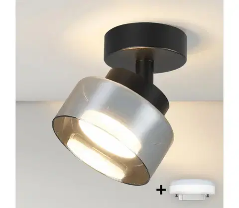 Svietidlá BRILAGI - LED Bodové svietidlo AURA LUX 1xGX53/30W/230V pr. 13 cm čierna/dymová WO-OEM-CF-03-BK