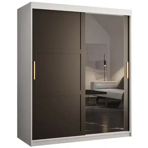 Šatníkové skrine Skriňa Amiro 2 150 biely/čierny