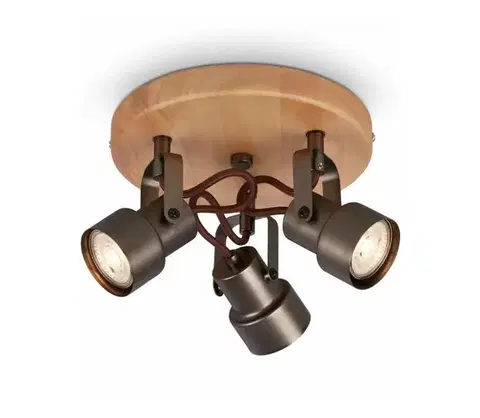 Svietidlá Briloner 2872-035 - LED Bodové svietidlo SPOTLIGHT 3xGU10/5W/230V hnedá 2872-035