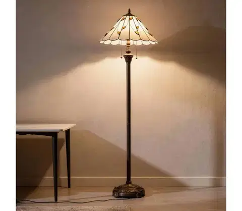 Lampy BRILAGI - Tiffany vitrážová stojacia lampa FOLIA 2xE27/60W/230V BRF-B015