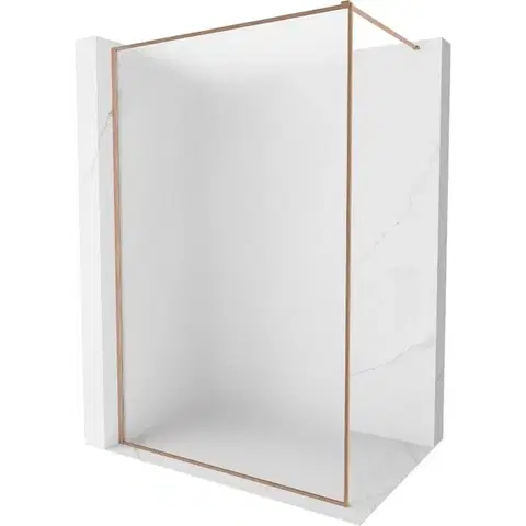 Sprchové dvere MEXEN/S - Kioto-XF Sprchová zástena WALK-IN s rámom 50 x 202, dekor 10 mm, meď kartáčovaná 800-050-104-65-30-X