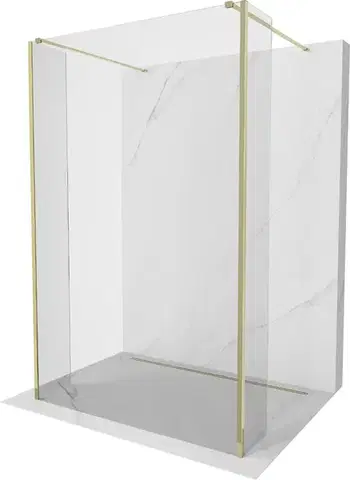 Sprchové dvere MEXEN/S - Kioto Sprchová zástena WALK-IN voľne stojaca 95 x 30 x 30, transparent, zlatá 800-095-030-222-50-00-030