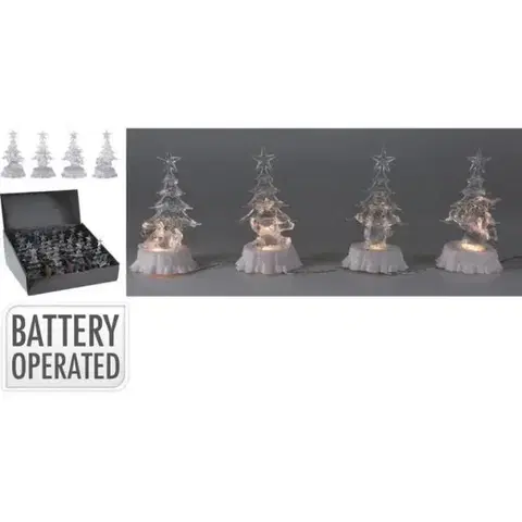 Ostatné vianočné dekorácie Kinekus Dekorácia stromček LED 16 cm teplá biela mix