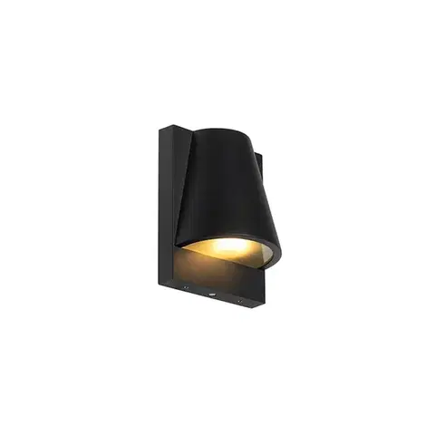Vonkajsie svetlo so senzorom Vonkajšia nástenná lampa čierna IP44 so senzorom súmraku - Femke