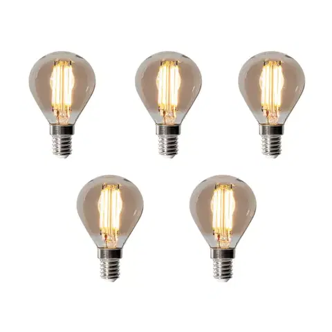 LED osvetlenie Sada 5 stmievateľných LED žiaroviek E14 P45 dymová 5W 470 lm 2200K