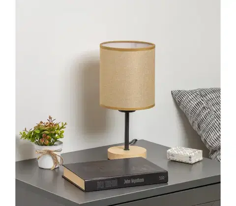 Lampy BRILAGI - Stolná lampa NUBILA WOOD 1xE27/25W/230V dub/svetlohnedá BG1567+BG1584