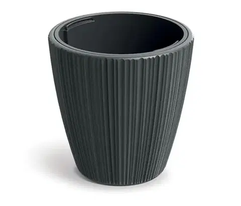 Kvetináče a truhlíky Kinekus Kvetináč plastový priemer 240 mm ORO, okrúhly, šedý, výška 240 mm, s vložkou