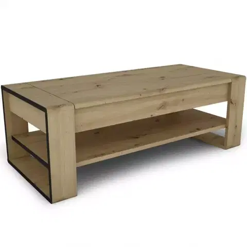 Konferenčné stolíky s úložným priestorom Konferenčný stolík Capannoli lift top dub artisan/čierna