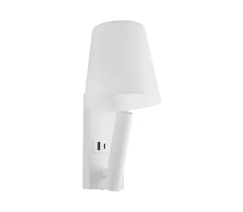Svietidlá  LED nástenné svietidlo s USB portom LED/2W/230V 3000K biela 240006