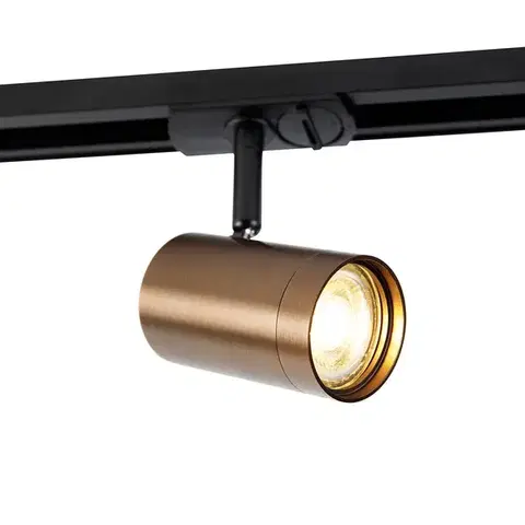 Koľajnicové svetelné systémy Moderný 1-fázový koľajnicový reflektor tmavý bronz - Iconic Jeana