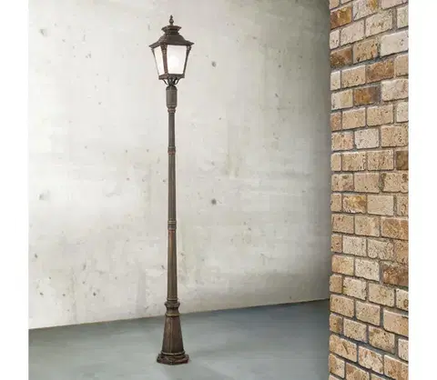 Záhradné lampy Orion - Vonkajšia lampa AIKO 1xE27/60W/230V 240 cm IP23 bronz/patina AL 11-1141/1 Patina