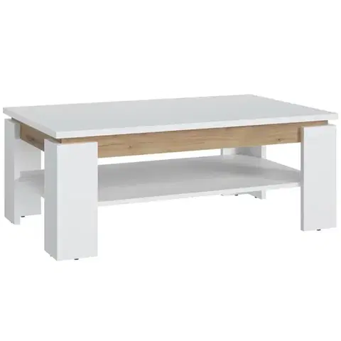 Konferenčné stolíky s úložným priestorom Stolík Calabria Rvt24 Dub Coast Evoke /Biela Alp
