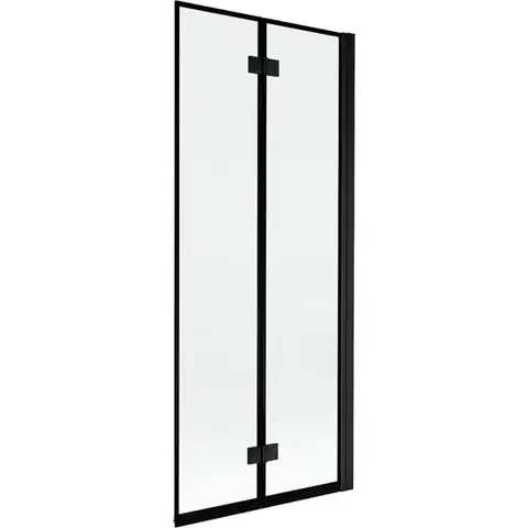Sprchové dvere MEXEN - MIST vaňová zástena 80x150 cm 6mm 2-s, čierna, okraj, pravá 8A9-080-002-70-70-P