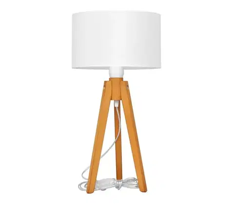 Lampy  Stolná lampa ALBA 1xE27/15W/230V biela/dub B-D D+WT+2515 WT